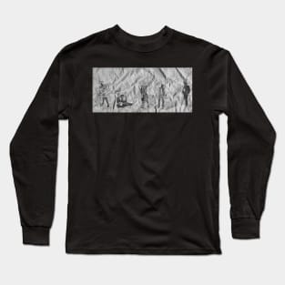 Pencil Sketch American Story Drawing Long Sleeve T-Shirt